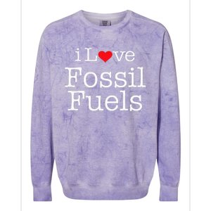 I Love Fossil Fuels Colorblast Crewneck Sweatshirt