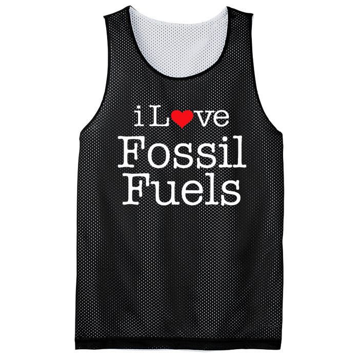 I Love Fossil Fuels Mesh Reversible Basketball Jersey Tank