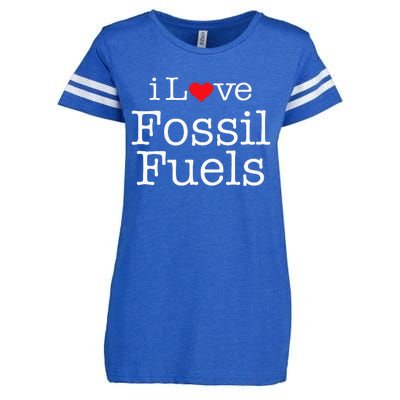 I Love Fossil Fuels Enza Ladies Jersey Football T-Shirt