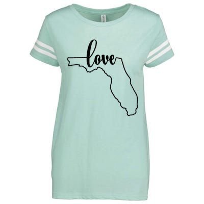 I Love Florida Outfit FL State Outline Love Florida Enza Ladies Jersey Football T-Shirt