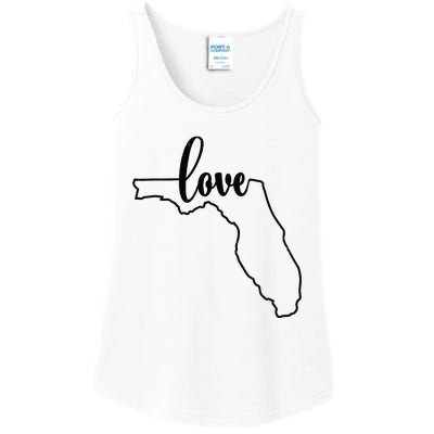 I Love Florida Outfit FL State Outline Love Florida Ladies Essential Tank