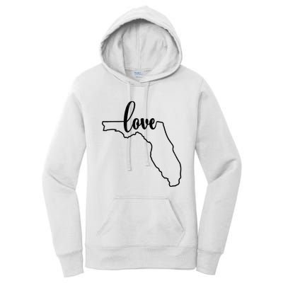 I Love Florida Outfit FL State Outline Love Florida Women's Pullover Hoodie