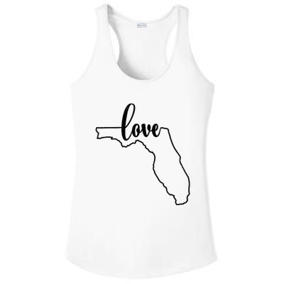 I Love Florida Outfit FL State Outline Love Florida Ladies PosiCharge Competitor Racerback Tank