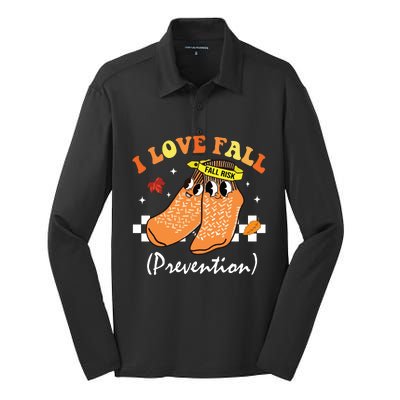 I Love Fall Prevention Fall Nurse Silk Touch Performance Long Sleeve Polo