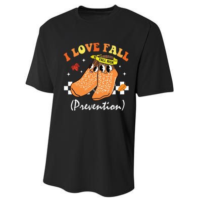 I Love Fall Prevention Fall Nurse Performance Sprint T-Shirt