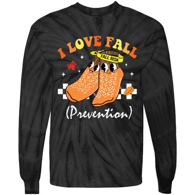 I Love Fall Prevention Fall Nurse Tie-Dye Long Sleeve Shirt