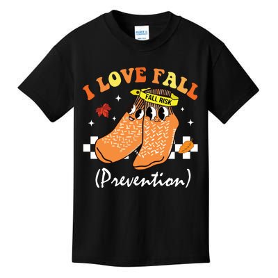 I Love Fall Prevention Fall Nurse Kids T-Shirt