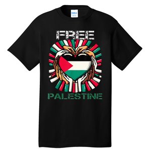 I Love Free Palestine Flag Save Gaza Strip Palestinian Tall T-Shirt