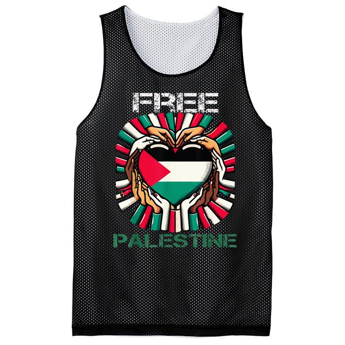 I Love Free Palestine Flag Save Gaza Strip Palestinian Mesh Reversible Basketball Jersey Tank