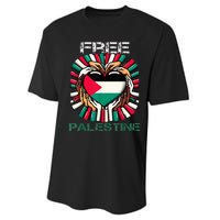 I Love Free Palestine Flag Save Gaza Strip Palestinian Performance Sprint T-Shirt