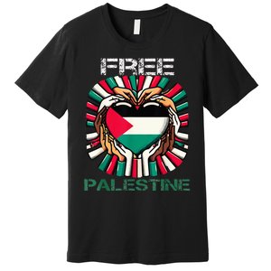 I Love Free Palestine Flag Save Gaza Strip Palestinian Premium T-Shirt