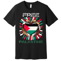 I Love Free Palestine Flag Save Gaza Strip Palestinian Premium T-Shirt