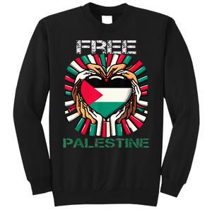 I Love Free Palestine Flag Save Gaza Strip Palestinian Tall Sweatshirt