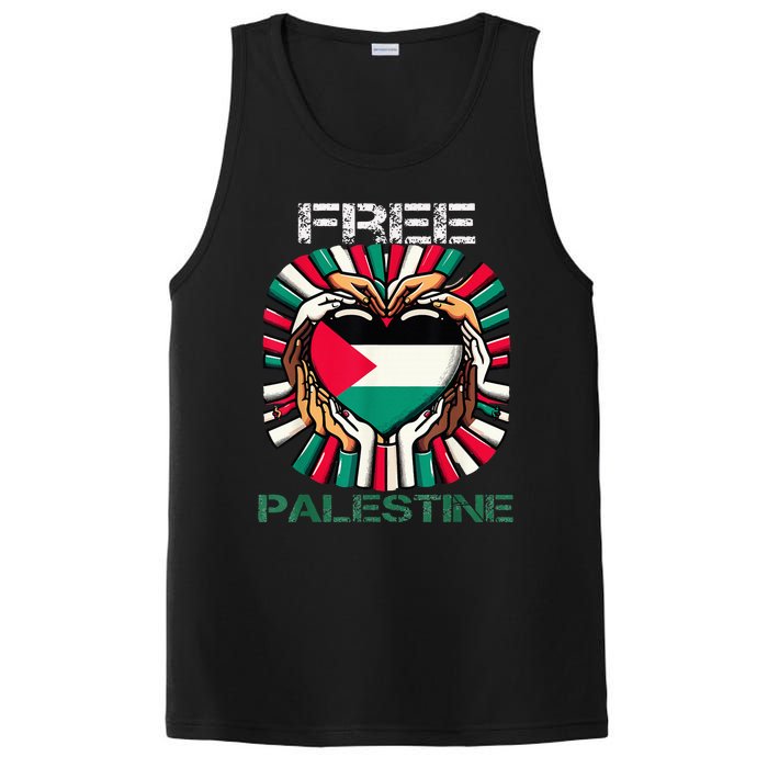 I Love Free Palestine Flag Save Gaza Strip Palestinian PosiCharge Competitor Tank