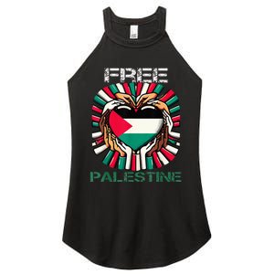 I Love Free Palestine Flag Save Gaza Strip Palestinian Women's Perfect Tri Rocker Tank