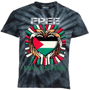 I Love Free Palestine Flag Save Gaza Strip Palestinian Kids Tie-Dye T-Shirt