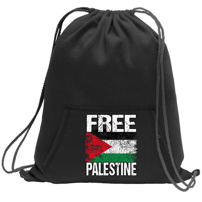 I Love Free Palestine Flag Save Gaza Strip Palestinian Sweatshirt Cinch Pack Bag