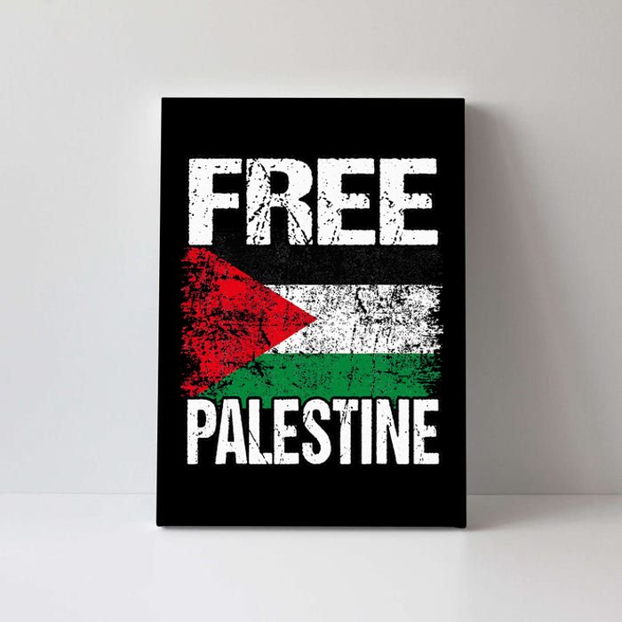 I Love Free Palestine Flag Save Gaza Strip Palestinian Canvas