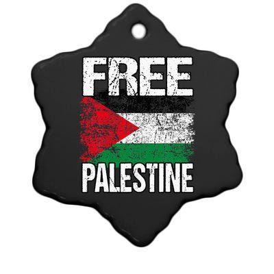 I Love Free Palestine Flag Save Gaza Strip Palestinian Ceramic Star Ornament