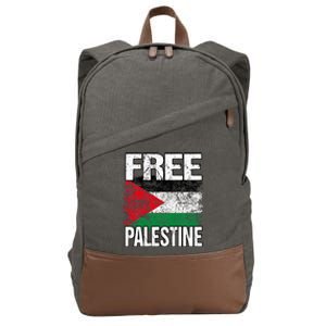 I Love Free Palestine Flag Save Gaza Strip Palestinian Cotton Canvas Backpack