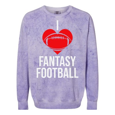 I Love Fantasy Football Graphic Colorblast Crewneck Sweatshirt