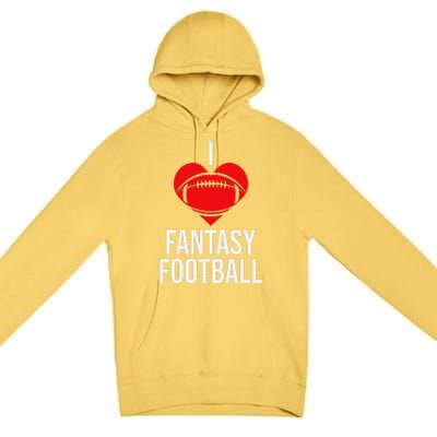 I Love Fantasy Football Graphic Premium Pullover Hoodie