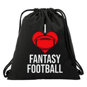 I Love Fantasy Football Graphic Drawstring Bag