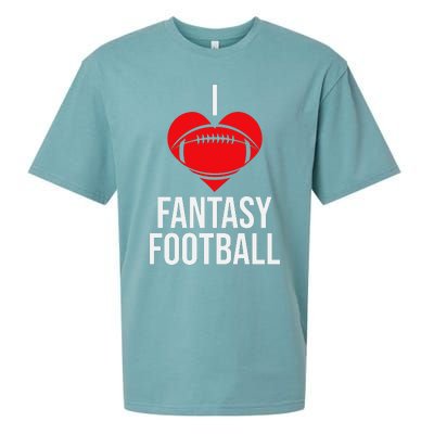 I Love Fantasy Football Graphic Sueded Cloud Jersey T-Shirt