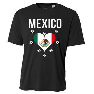 I Love Football Mexico Soccer Flag Ball Cooling Performance Crew T-Shirt