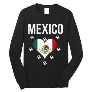 I Love Football Mexico Soccer Flag Ball Long Sleeve Shirt