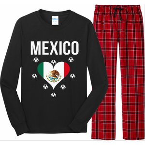 I Love Football Mexico Soccer Flag Ball Long Sleeve Pajama Set