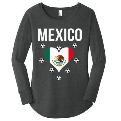 I Love Football Mexico Soccer Flag Ball Women's Perfect Tri Tunic Long Sleeve Shirt