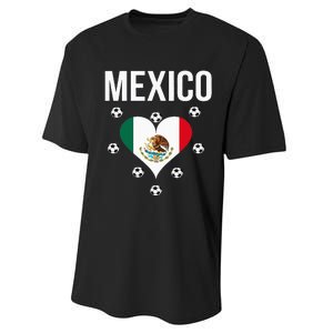 I Love Football Mexico Soccer Flag Ball Performance Sprint T-Shirt