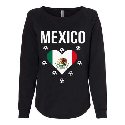 I Love Football Mexico Soccer Flag Ball Womens California Wash Sweatshirt