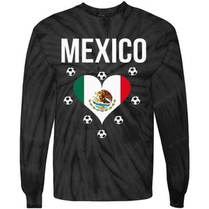 I Love Football Mexico Soccer Flag Ball Tie-Dye Long Sleeve Shirt