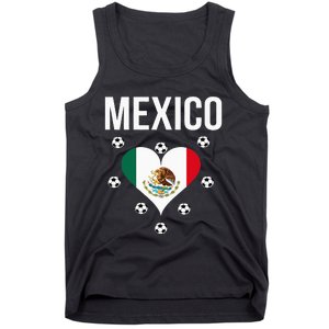 I Love Football Mexico Soccer Flag Ball Tank Top