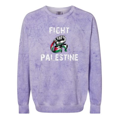 I Love Free Palestine Flag Save Gaza Colorblast Crewneck Sweatshirt