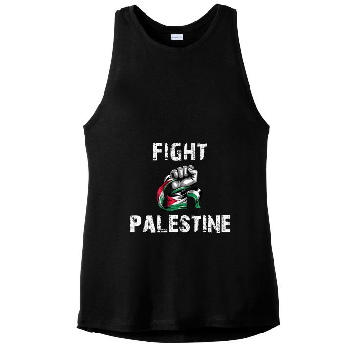 I Love Free Palestine Flag Save Gaza Ladies PosiCharge Tri-Blend Wicking Tank
