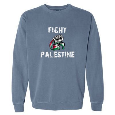 I Love Free Palestine Flag Save Gaza Garment-Dyed Sweatshirt