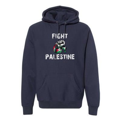 I Love Free Palestine Flag Save Gaza Premium Hoodie