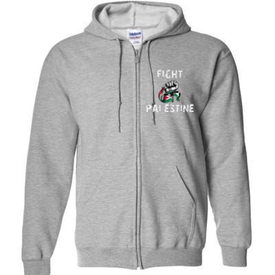 I Love Free Palestine Flag Save Gaza Full Zip Hoodie