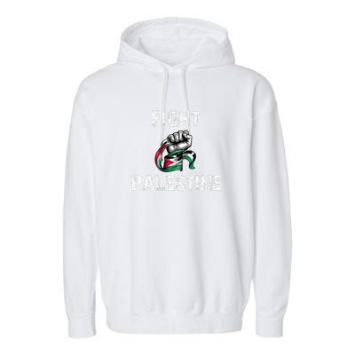 I Love Free Palestine Flag Save Gaza Garment-Dyed Fleece Hoodie