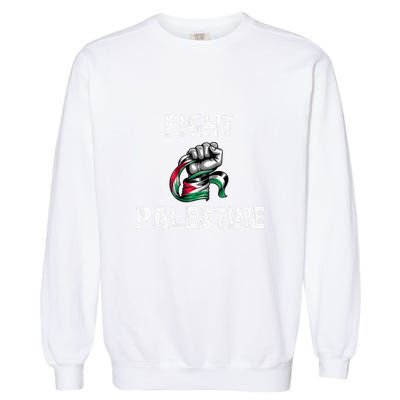 I Love Free Palestine Flag Save Gaza Garment-Dyed Sweatshirt