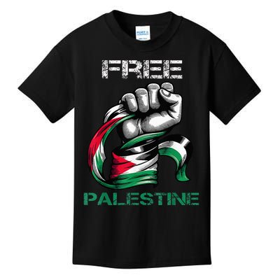 I Love Free Palestine Flag Save Gaza Strip Palestinian Kids T-Shirt