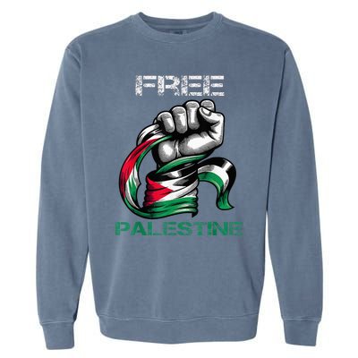 I Love Free Palestine Flag Save Gaza Strip Palestinian Garment-Dyed Sweatshirt