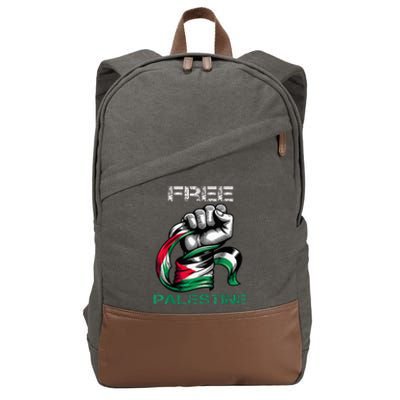 I Love Free Palestine Flag Save Gaza Strip Palestinian Cotton Canvas Backpack