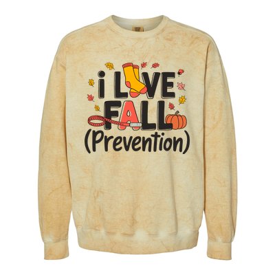 I Love Fall Prevention Nurse Retro Thanksgiving Autumn Colorblast Crewneck Sweatshirt