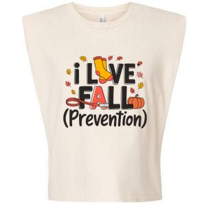 I Love Fall Prevention Nurse Retro Thanksgiving Autumn Garment-Dyed Women's Muscle Tee