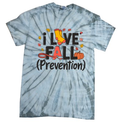 I Love Fall Prevention Nurse Retro Thanksgiving Autumn Tie-Dye T-Shirt