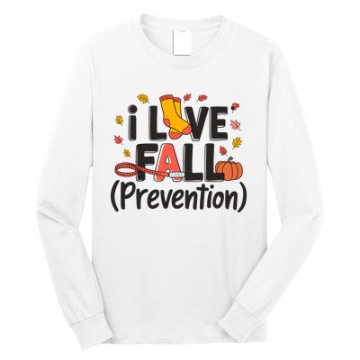 I Love Fall Prevention Nurse Retro Thanksgiving Autumn Long Sleeve Shirt